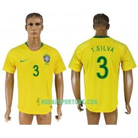 Koszulka Brazylia Thiago Silva 14 Mistrzostwa Świata 2018 Domowe Stroje Piłkarskie