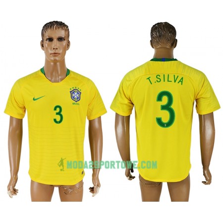 Koszulka Brazylia Thiago Silva 14 Mistrzostwa Świata 2018 Domowe Stroje Piłkarskie