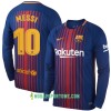 Koszulka FC Barcelona Messi Domowe Stroje Piłkarskie 2017/18 Długi Rękaw