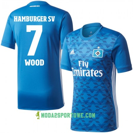 Koszulka Hamburger SV Wood 7 Wyjazdowe Stroje Piłkarskie 2017/18 Krótki Rękaw