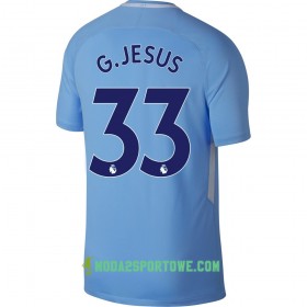 Koszulka Manchester City G. Jesus Domowe Stroje Piłkarskie 2017/18 Krótki Rękaw