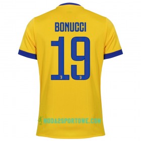 Koszulka Juventus Bonucci 19 Wyjazdowe Stroje Piłkarskie 2017/18 Krótki Rękaw