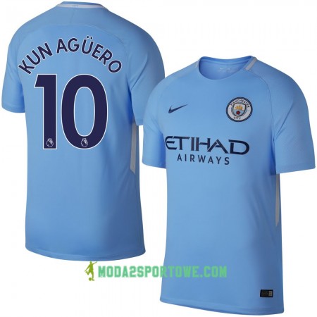 Koszulka Manchester City Kun Agüero Domowe Stroje Piłkarskie 2017/18 Krótki Rękaw