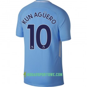 Koszulka Manchester City Kun Agüero Domowe Stroje Piłkarskie 2017/18 Krótki Rękaw