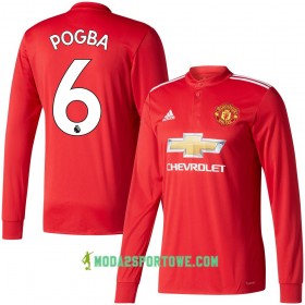 Koszulka Manchester United Pogba 6 Domowe Stroje Piłkarskie 2017/18 Długi Rękaw
