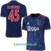 Koszulka Ajax Amsterdam Kluivert 45 Wyjazdowe Stroje Piłkarskie 2017/18 Krótki Rękaw
