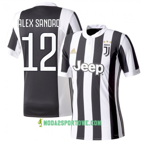 Koszulka Juventus Alex Sandro 12 Domowe Stroje Piłkarskie 2017/18 Krótki Rękaw