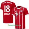Koszulka Bayern Monachium Bernat 18 Domowe Stroje Piłkarskie 2017/18 Krótki Rękaw