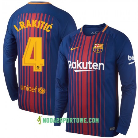 Koszulka FC Barcelona I. Rakitic Domowe Stroje Piłkarskie 2017/18 Długi Rękaw