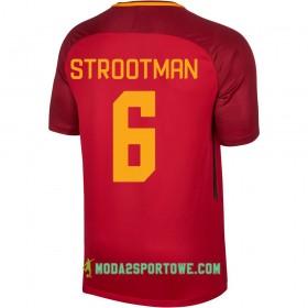 Koszulka AS Roma Strooman 6 Domowe Stroje Piłkarskie 2017/18 Krótki Rękaw