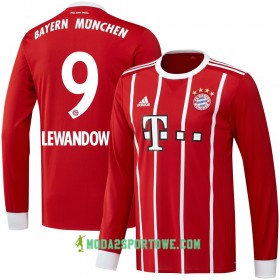 Koszulka Bayern Monachium Lewandowski 9 Domowe Stroje Piłkarskie 2017/18 Długi Rękaw