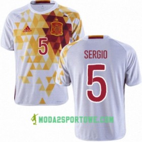 Koszulka Hiszpania SERGIO BUSQUETS Wyjazdowe Stroje Piłkarskie Euro 2016