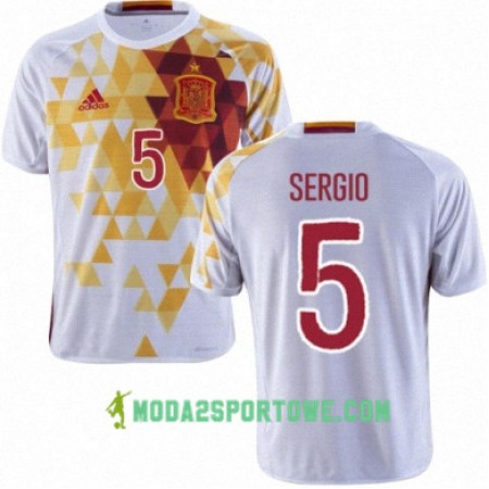 Koszulka Hiszpania SERGIO BUSQUETS Wyjazdowe Stroje Piłkarskie Euro 2016