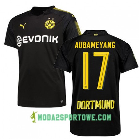 Koszulka Borussia Dortmund AUBAMEYANG 17 Wyjazdowe Stroje Piłkarskie 2017/18 Krótki Rękaw