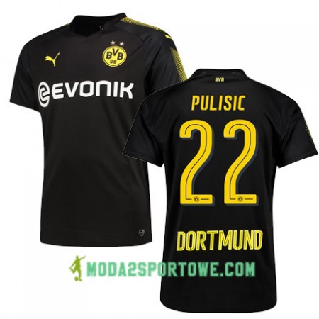 Koszulka Borussia Dortmund PULISIC 22 Wyjazdowe Stroje Piłkarskie 2017/18 Krótki Rękaw
