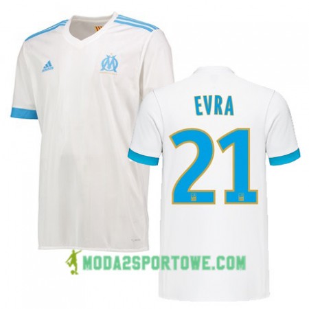 Koszulka Olympique Marsylia Patrice Evra 21 Domowe Stroje Piłkarskie 2017/18 Krótki Rękaw
