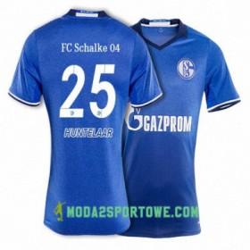 Koszulka FC Schalke 04 HUNTELAAR 25 Domowe Stroje Piłkarskie 2017/18 Krótki Rękaw