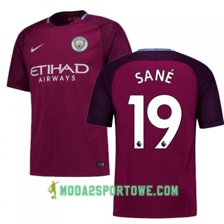 Koszulka Manchester City SANE 19 Wyjazdowe Stroje Piłkarskie 2017/18 Krótki Rękaw