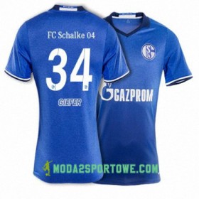 Koszulka FC Schalke 04 GIEFER 34 Domowe Stroje Piłkarskie 2017/18 Krótki Rękaw