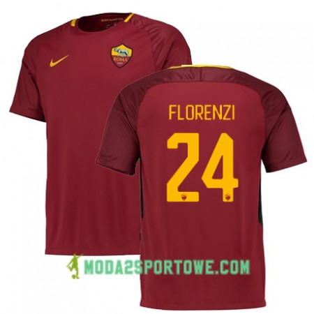 Koszulka AS Roma FLORENZI 24 Domowe Stroje Piłkarskie 2017/18 Krótki Rękaw