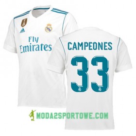 Koszulka Real Madryt Campeones 33 Domowe Stroje Piłkarskie 2017/18 Krótki Rękaw
