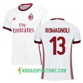 Koszulka AC Milan AS RomaGNOLI 13 Wyjazdowe Stroje Piłkarskie 2017/18 Krótki Rękaw