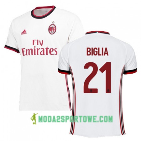 Koszulka AC Milan BIGLIA 21 Wyjazdowe Stroje Piłkarskie 2017/18 Krótki Rękaw