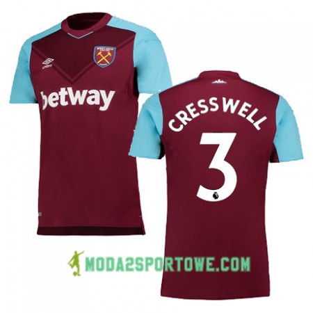 Koszulka West Ham United CRESSWELL Domowe Stroje Piłkarskie 2017/18 Krótki Rękaw