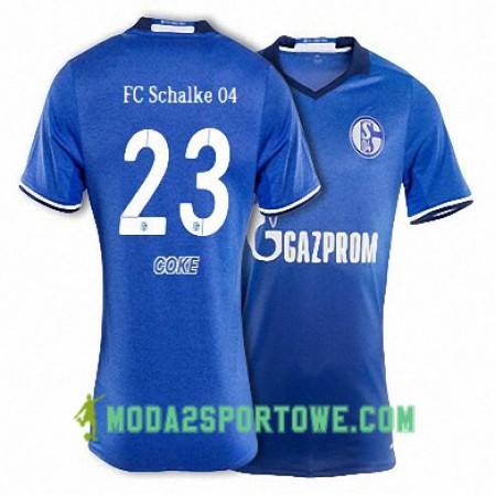 Koszulka FC Schalke 04 COKE 23 Domowe Stroje Piłkarskie 2017/18 Krótki Rękaw