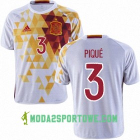 Koszulka Hiszpania GERARD PIQUE Wyjazdowe Stroje Piłkarskie Euro 2016