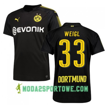 Koszulka Borussia Dortmund WEIGL 33 Wyjazdowe Stroje Piłkarskie 2017/18 Krótki Rękaw