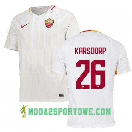 Koszulka AS Roma KARSDORP 26 Wyjazdowe Stroje Piłkarskie 2017/18 Krótki Rękaw