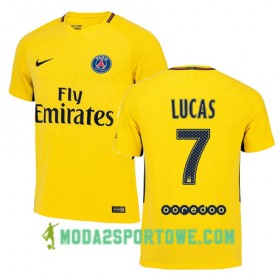 Koszulka Paris SG LUCAS MOURA 7 Wyjazdowe Stroje Piłkarskie 2017/18 Krótki Rękaw