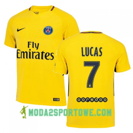 Koszulka Paris SG LUCAS MOURA 7 Wyjazdowe Stroje Piłkarskie 2017/18 Krótki Rękaw