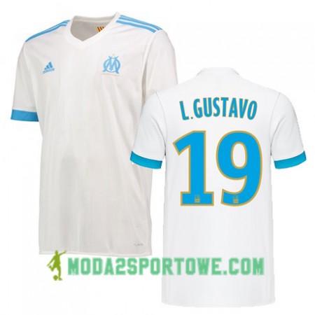 Koszulka Olympique Marsylia LUIZ GUSTAVO 19 Domowe Stroje Piłkarskie 2017/18 Krótki Rękaw