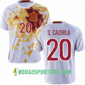 Koszulka Hiszpania SANTI CAZORLA Wyjazdowe Stroje Piłkarskie Euro 2016