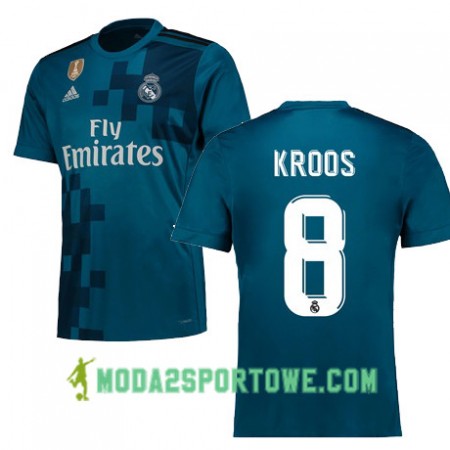 Koszulka Real Madryt KROOS 8 Trzeci Stroje Piłkarskie 2017/18 Krótki Rękaw