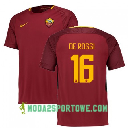 Koszulka AS Roma DE ROSSI 16 Domowe Stroje Piłkarskie 2017/18 Krótki Rękaw