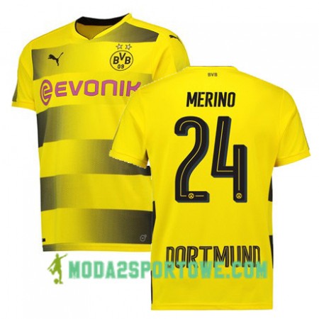 Koszulka Borussia Dortmund MERINO 24 Domowe Stroje Piłkarskie 2017/18 Krótki Rękaw