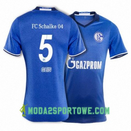 Koszulka FC Schalke 04 GEIS 5 Domowe Stroje Piłkarskie 2017/18 Krótki Rękaw