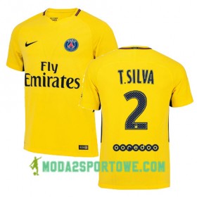 Koszulka Paris SG THIAGO SILVA 2 Wyjazdowe Stroje Piłkarskie 2017/18 Krótki Rękaw