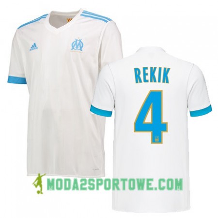Koszulka Olympique Marsylia KARIM REKIK 4 Domowe Stroje Piłkarskie 2017/18 Krótki Rękaw