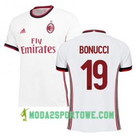 Koszulka AC Milan BONUCCI 19 Wyjazdowe Stroje Piłkarskie 2017/18 Krótki Rękaw