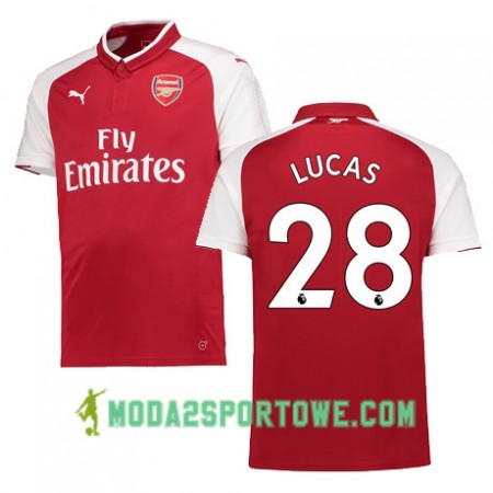 Koszulka Arsenal LUCAS 28 Domowe Stroje Piłkarskie 2017/18 Krótki Rękaw