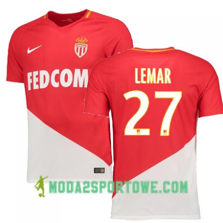 Koszulka AS Monaco THOMAS LEMAR 27 Domowe Stroje Piłkarskie 2017/18 Krótki Rękaw