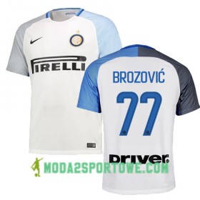 Koszulka Inter Mediolan BROZOVIC 77 Wyjazdowe Stroje Piłkarskie 2017/18 Krótki Rękaw