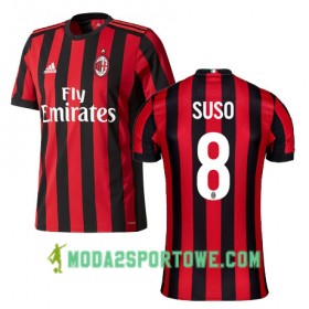 Koszulka AC Milan SUSO 8 Domowe Stroje Piłkarskie 2017/18 Krótki Rękaw