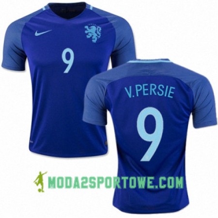 Koszulka Holandia ROBIN VAN PERSIE Wyjazdowe Stroje Piłkarskie 2016/17 Krótki Rękaw