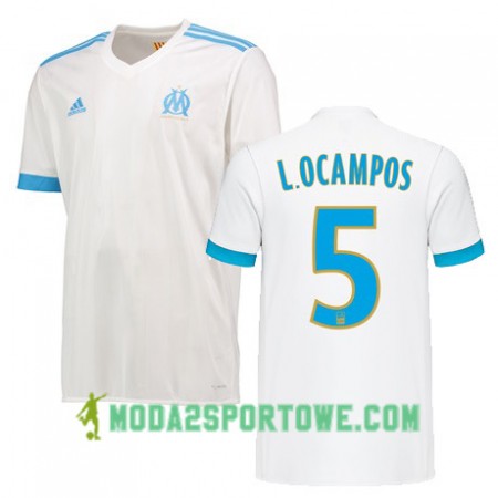 Koszulka Olympique Marsylia LUCAS OCAMPOS 5 Domowe Stroje Piłkarskie 2017/18 Krótki Rękaw