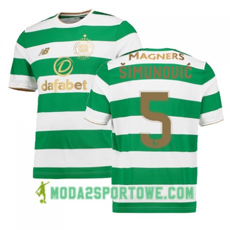 Koszulka Celtic FC JOZO SIMUNOVIC Domowe Stroje Piłkarskie 2017/18 Krótki Rękaw